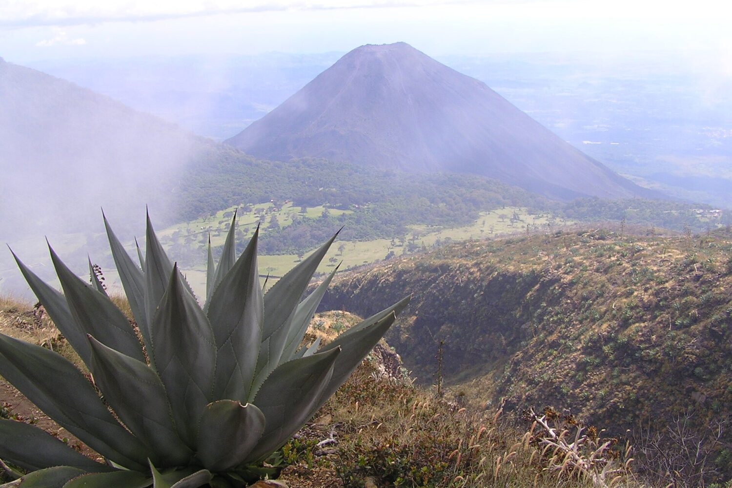 Izalco Volcano seen from the slopes of Santa Ana Volcano