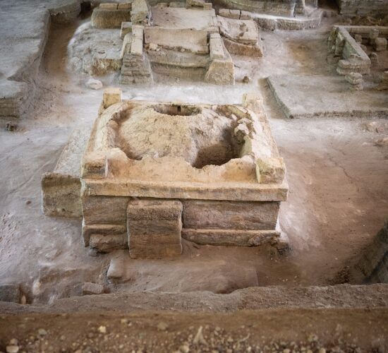 Excavated Maya houses at Joya de Cerén UNESCO site