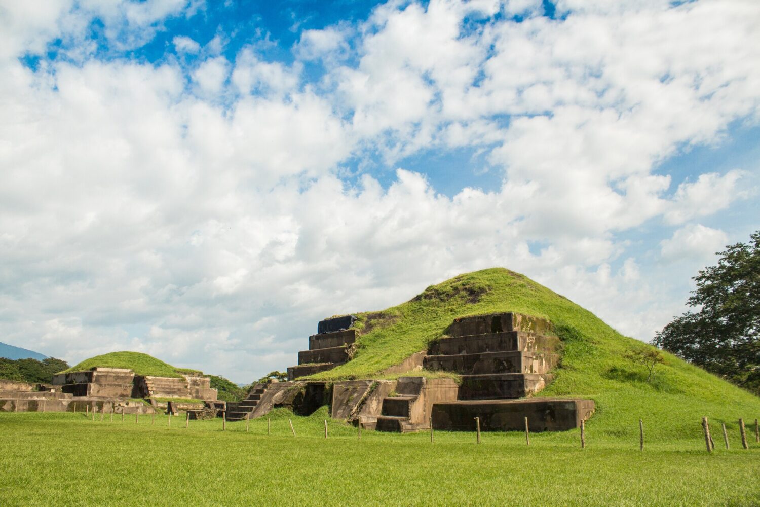 Grass-covered Maya structures at San Andrés Grass-covered Maya structures at San Andrés, El Salvador