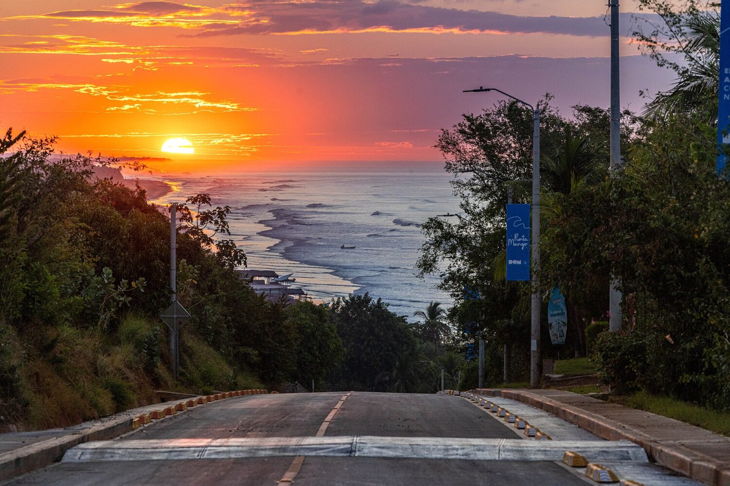 Surf City coastline of La Libertad, El Salvador